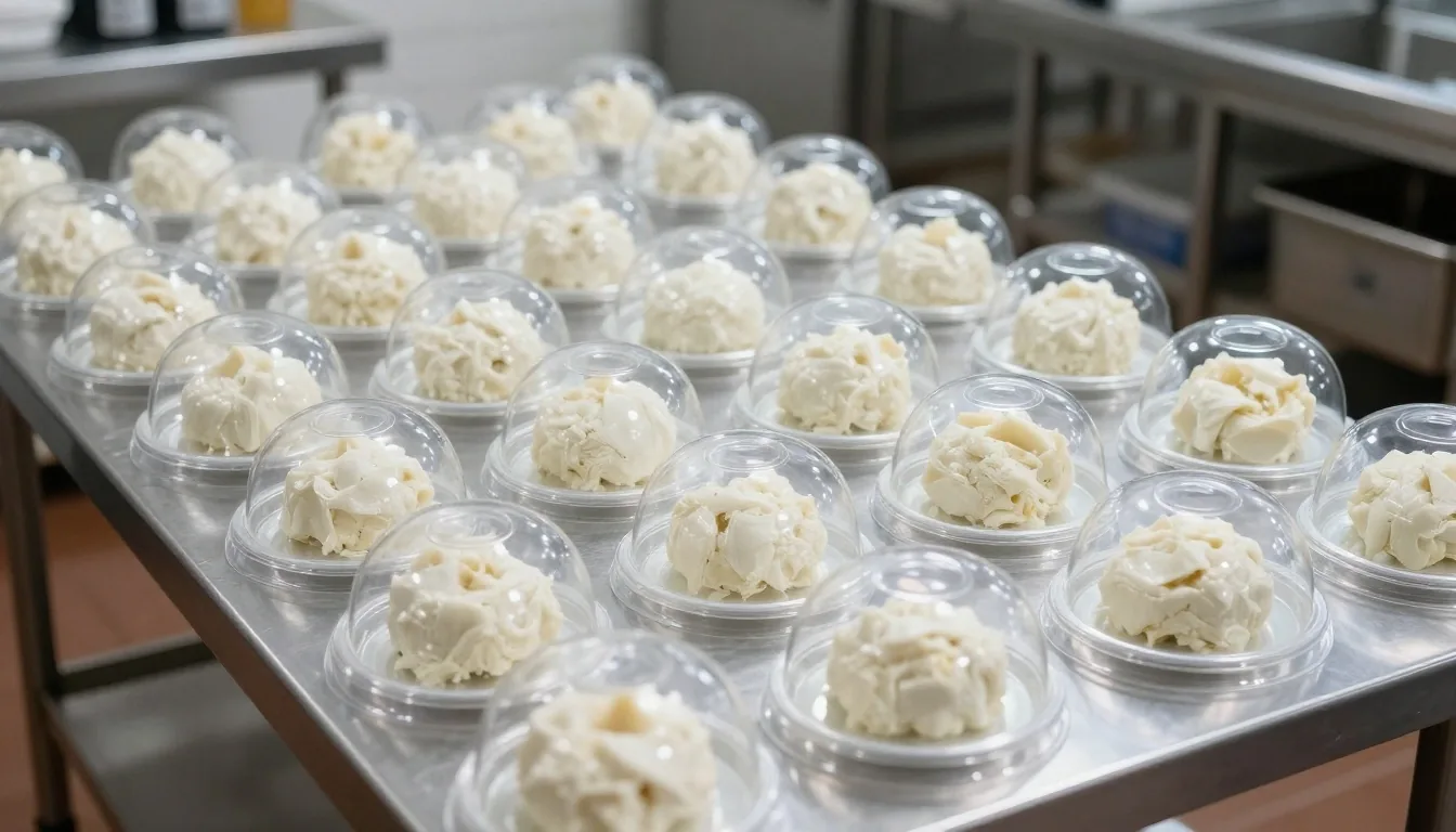Steamed catering subs being assembled in a stainless steel commercial kitchen