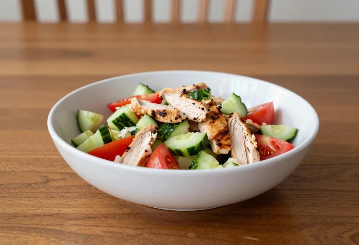 Firehouse Chopped Salad bowl with fresh greens, vegetables, and chicken